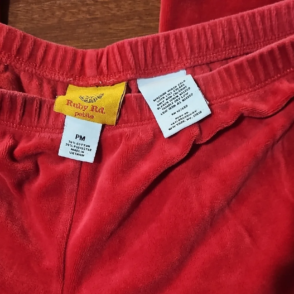 Ruby Rd. Red Velour Jacket with Rhinestones - Picture 4 of 5